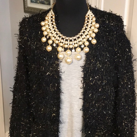 Sweaters - Holiday Sweater Size 10 Black with Gold threads